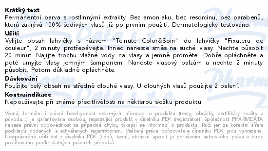 Permanentní barva s rostlinnými extrakty. Bez amoniaku, bez resorcinu, bez parabenů, která zakrývá 100% šedivých vlasů již po prvním použití. Dermatologicky testováno.
