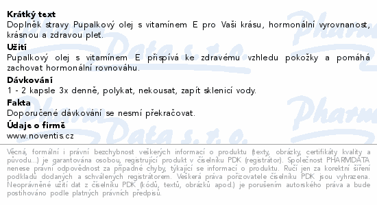 Doplněk stravy Pupalkový olej s vitamínem E pro Vaši krásu, hormonální vyrovnanost, krásnou a zdravou pleť.