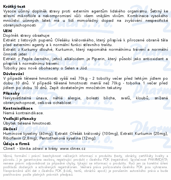 Vysoce účinný doplněk stravy proti externím agentům lidského organismu. Šetrný ke střevní mikroflóře a nekompromisní vůči všem vnějším vlivům. Kombinace vysokého množství účinných látek má u lidí mimořádný dopad na zvyšování nespecifické obranyschopnosti