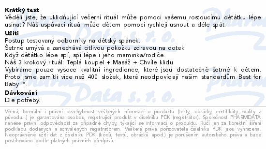 Věděli jste, že uklidňující večerní rituál může pomoci vašemu rostoucímu děťátku lépe usínat? Náš uspávací rituál může dětem pomoci rychleji usnout a déle spát.
