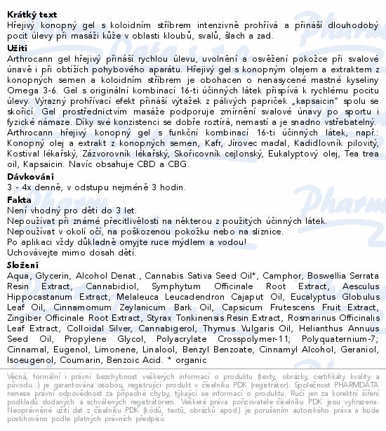 Hřejivý konopný gel s koloidním stříbrem intenzivně prohřívá a přináší dlouhodobý pocit úlevy při masáži kůže v oblasti kloubů, svalů, šlach a zad.