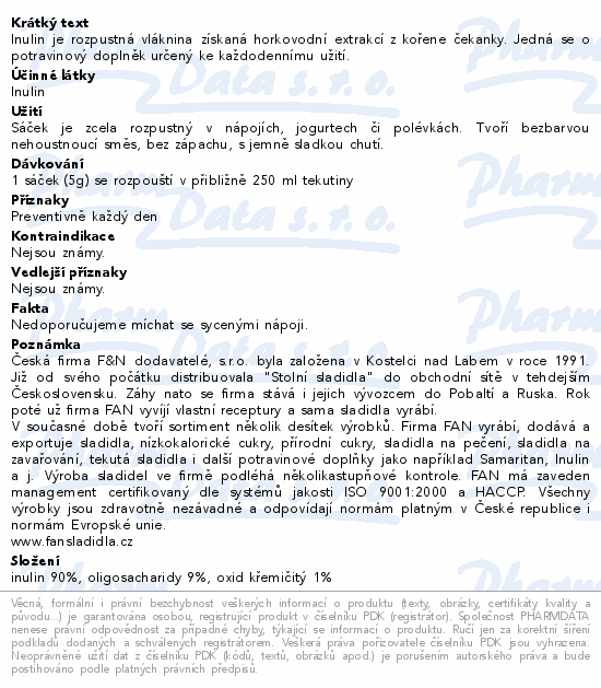 Inulin je rozpustná vláknina získaná horkovodní extrakcí z kořene čekanky. Jedná se o potravinový doplněk určený ke každodennímu užití.