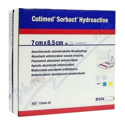 Cutimed Sorb.Hydro 7x8.5cm antimik.hydroak.kr.10ks  7,5CMX8,5CM ANTIMIKROBIÁLNÍ HYDROAKTIVNÍ POLYURETANOVÉ KRYTÍ STERILNÍ 10KS