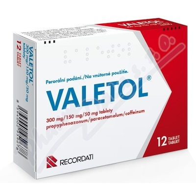 Valetol 300mg/150mg/50mg tbl.nob.12  300MG/150MG/50MG TBL NOB 12