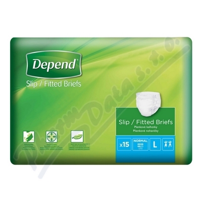 Depend Slip Normal inkont.kalhotky vel.L 15ks  BOKY 120-150CM, 2808ML, 15KS