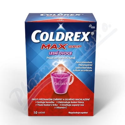 Coldrex MAXGrip Lesní ovoce 1000/10/70mg scc.10 II  1000MG/10MG/70MG POR PLV SOL SCC 10 II