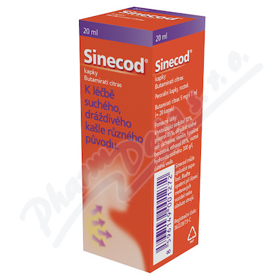 Sinecod 5mg/g por.gtt.sol.1x20ml CZ  5MG/ML POR GTT SOL 1X20ML