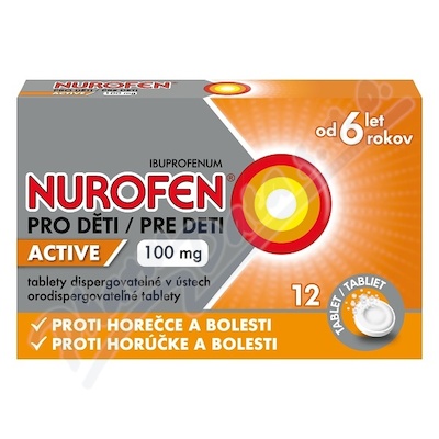 Nurofen pro děti Active 100mg por.tbl.dis.12  100MG POR TBL DIS 12