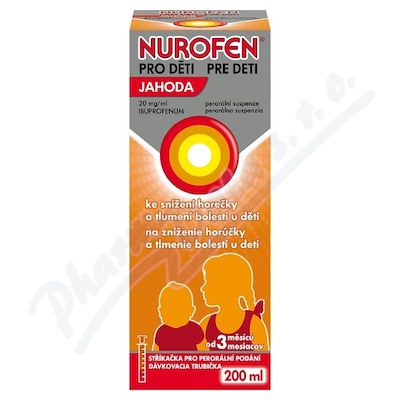 Nurofen pro děti Jahoda 20mg/ml por.sus.200ml II  20MG/ML POR SUS 200ML II
