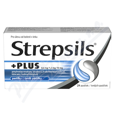 Strepsils Plus 0.6mg/1.2mg/10mg pas.24 CZ  0,6MG/1,2MG/10MG PAS 24