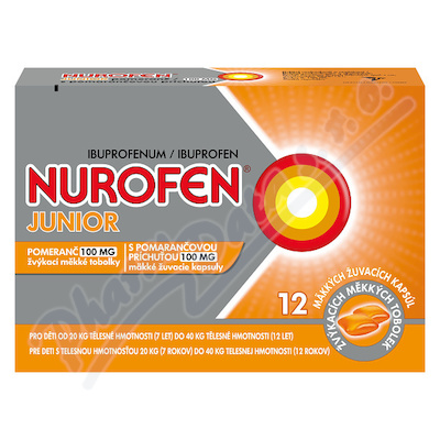 Nurofen Junior Pomeranč 100mg cps.mdm.12  100MG CPS MDM 12