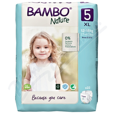 Bambo Nature 5 děts.plenkové kalhotky 12-18kg 22ks  KALHOTKY ABSORPČNÍ DĚTSKÉ, ZALEPOVACÍ, 12-18 KG, 22 KS