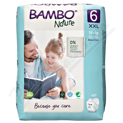 Bambo Nature 6 děts.plenkové kalhotky 16+ kg 20ks  KALHOTKY ABSORPČNÍ DĚTSKÉ, ZALEPOVACÍ, 16+ KG, 20 KS