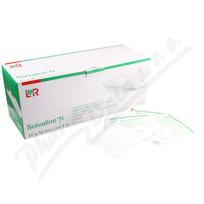 Komprese Solvaline N spec.savá steri.10x10cm 100ks  10X10CM OBOUSTRANNĚ POUŽITELNÉ,100KS