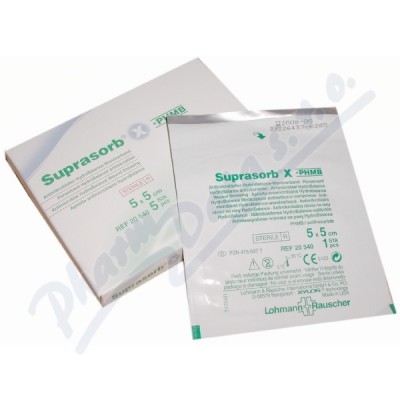 Krytí Suprasorb X+PHMB antimikrob.steril.5x5cm 5ks  5X5CM,S POLYHEXANIDEM,PRO INFIKOVANÉ RÁNY,5KS