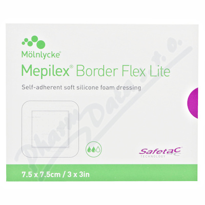Mepilex Border Flex Lite 7.5x7.5cm 5ks  7,5X7,5 CM, 5 KS, TENKÉ SAMOLEPÍCÍ PĚNOVÉ KRYTÍ SE SILIKONOVOU VRSTVOU