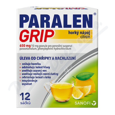 Paralen Grip hork.náp.citr.650/10mg por.gra.sus.12  650MG/10MG POR GRA SUS 12