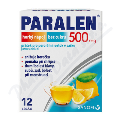 Paralen hor.náp.bez cukru 500mg por.plv.sol.scc.12  500MG POR PLV SOL SCC 12