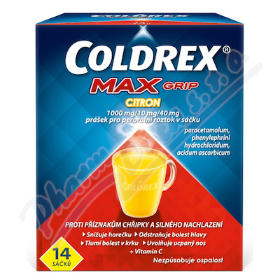 Coldrex MAXGrip Citron 1000mg/10mg/40mg scc.14 II  1000MG/10MG/40MG POR PLV SOL SCC 14 II