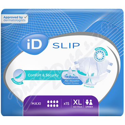 iD Slip X-Large Maxi N10 5630480150 15ks  KALHOTKY ABSORPČNÍ LEPÍCÍ, BOKY 120-170CM,4 360ML,PRODYŠNÉ,15KS
