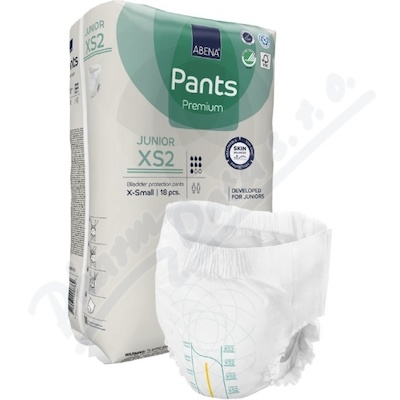 Inkont.navl.kalh.Abena Pants Prem.Junior XS2 18ks  KALHOTKY ABSORPČNÍ NAVLÉKACÍ, PRODYŠNÉ, BOKY 50-75CM, 1500ML, 18KS