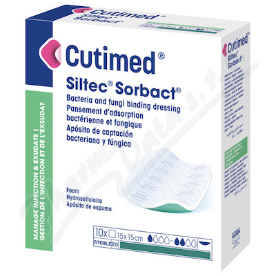 Cutimed Siltec Sorbact B antim.kr.ster.15x15cm10ks  15CMX15CM ANTIMIKR.POLYUR.PĚNA SE SUPERABSORBÉRY,STERILNÍ,10KS