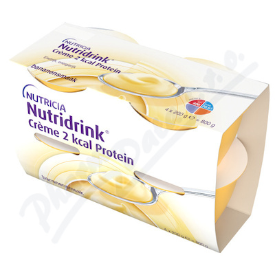 Nutridrink Creme 2 kcal Protein s př.banán 4x200g  POR SOL 4X200G