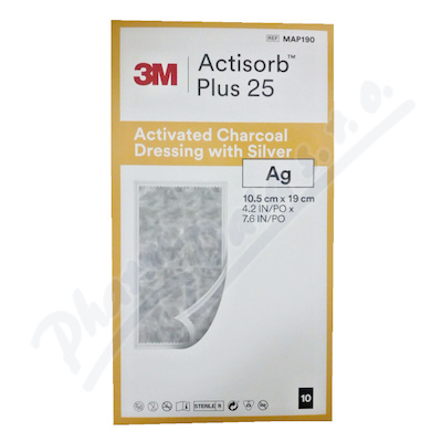 Actisorb Plus 25 krytí 10.5x19cm 10ks  19,0X10,5CM, 10 KS V BALENÍ