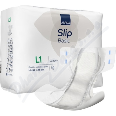 Inkont.kalhotky Abena Slip Basic L1 26ks  KALHOTKY ABSORPČNÍ, BOKY 100-150CM, 2300ML, 26KS
