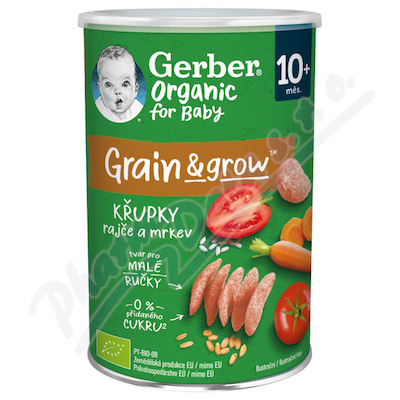 Gerber Křupky rajče a mrkev BIO 35g 10M+