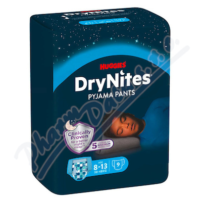 DryNites natah.kalhotky chlap.8-13let/30-48kg/9ks  SAVOST 1340ML, VÁHA 30-48KG, 9KS