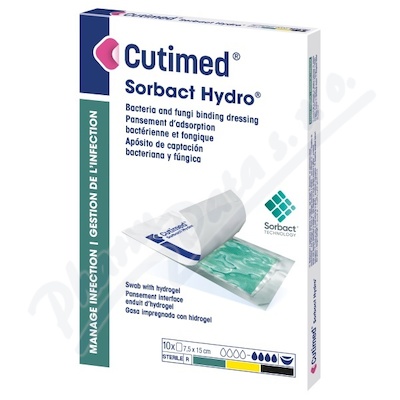 Cutimed Sorbact Hydro antimikr.krytí 7.5x15cm 10ks  7,5XCMX15CM ČISTÍCÍ HYDROGELOVÉ KRYTÍ S DACC, VÁZAJÍCÍ BAKTERIE A PLÍSNĚ,10KS