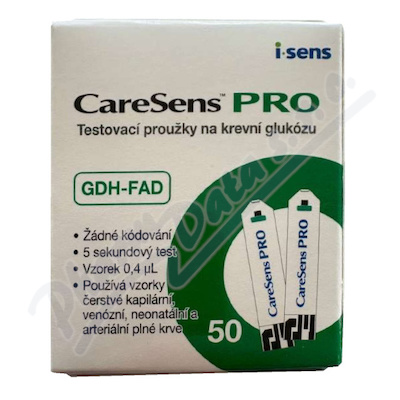 CareSens PRO testovací proužky 50ks  50 ks, testovací proužky pro použití s glukometrem CareSens PRO
