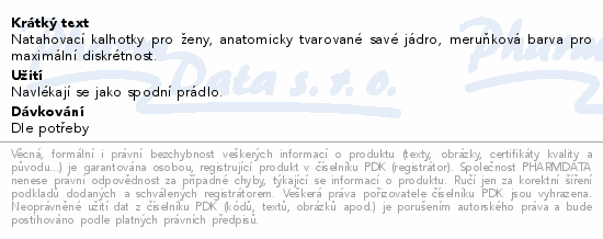 Natahovací kalhotky pro ženy, anatomicky tvarované savé jádro, meruňková barva pro maximální diskrétnost.