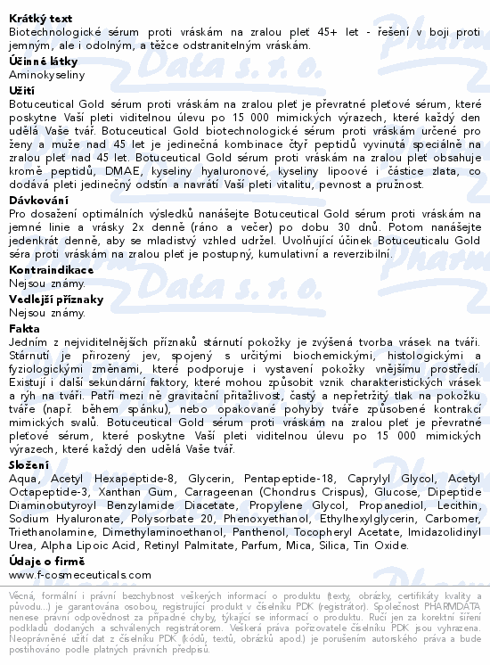 Biotechnologické sérum proti vráskám na zralou pleť 45+ let - řešení v boji proti jemným, ale i odolným, a těžce odstranitelným vráskám.