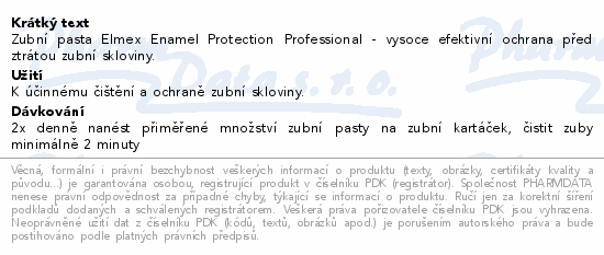 Zubní pasta Elmex Enamel Protection Professional - vysoce efektivní ochrana před ztrátou zubní skloviny.