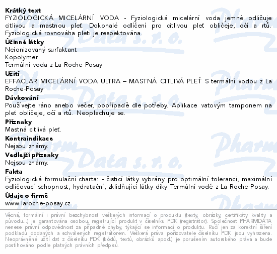 FYZIOLOGICKÁ MICELÁRNÍ VODA - Fyziologická micelární voda jemně odličuje citlivou a mastnou pleť. Dokonalé odlíčení pro citlivou pleť obličeje, očí a rtů. Fyziologická rovnováha pleti je respektována.