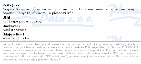 Nippes Solingen nůžky na nehty a kůži zahnuté s manikúrní špicí, se zakřivenými čepelemi, s vynikající kvalitou a přesností střihu.