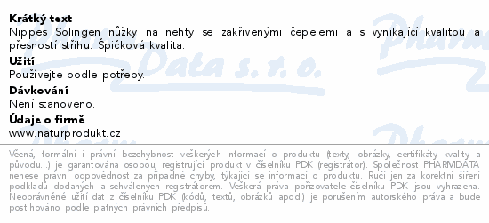 Nippes Solingen nůžky na nehty se zakřivenými čepelemi a s vynikající kvalitou a přesností střihu. Špičková kvalita.