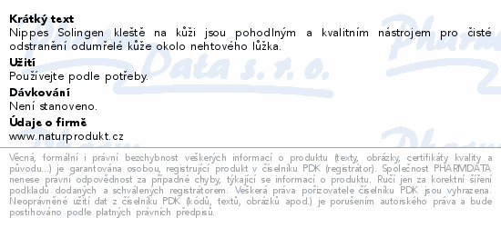 Nippes Solingen kleště na kůži jsou pohodlným a kvalitním nástrojem pro čisté odstranění odumřelé kůže okolo nehtového lůžka.