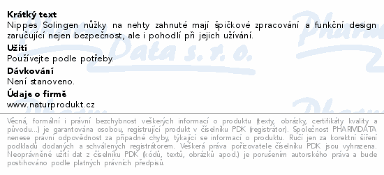 Nippes Solingen nůžky na nehty zahnuté mají špičkové zpracování a funkční design zaručující nejen bezpečnost, ale i pohodlí při jejich užívání.