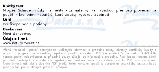 Nippes Solingen nůžky na nehty - zahnuté vynikají vysokou přesností provedení a použitím kvalitních materiálů, které zaručují vysokou životnost.