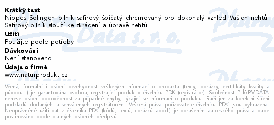 Nippes Solingen pilník safírový špičatý chromovaný pro dokonalý vzhled Vašich nehtů. Safírový pilník slouží ke zkrácení a úpravě nehtů.