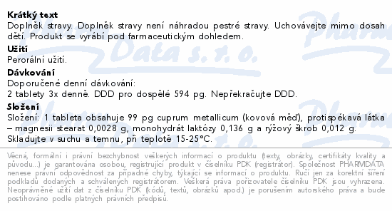 Doplněk stravy. Doplněk stravy není náhradou pestré stravy. Uchovávejte mimo dosah dětí. Produkt se vyrábí pod farmaceutickým dohledem.