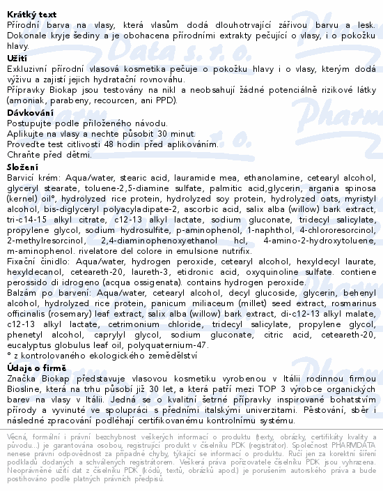 Přírodní barva na vlasy, která vlasům dodá dlouhotrvající zářivou barvu a lesk. Dokonale kryje šediny a je obohacena přírodními extrakty pečující o vlasy, i o pokožku hlavy.