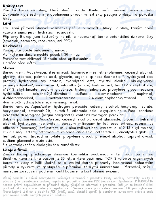 Přírodní barva na vlasy, která vlasům dodá dlouhotrvající zářivou barvu a lesk. Dokonale kryje šediny a je obohacena přírodními extrakty pečující o vlasy, i o pokožku hlavy.