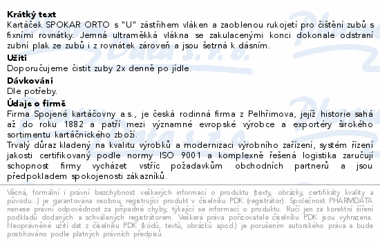 Kartáček SPOKAR ORTO s 