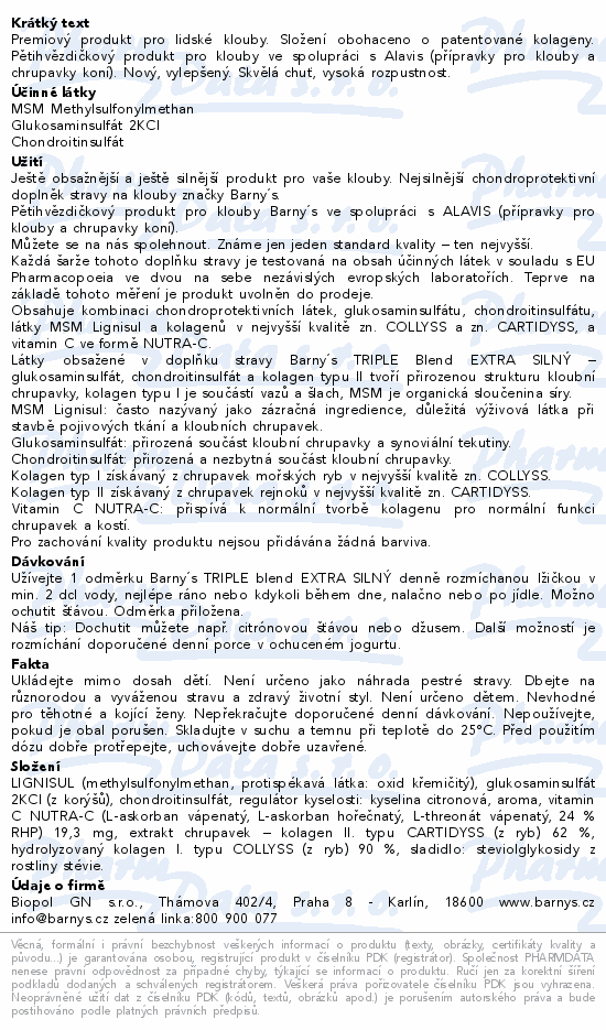 Premiový produkt pro lidské klouby. Složení obohaceno o patentované kolageny. Pětihvězdičkový produkt pro klouby ve spolupráci s Alavis (přípravky pro klouby a chrupavky koní). Nový, vylepšený. Skvělá chuť, vysoká rozpustnost.