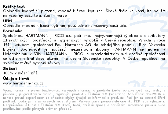 Obinadlo hydrofilní pletené, vhodné k fixaci krytí ran. Široká škála velikostí, lze použít na všechny části těla. Sterilní verze.