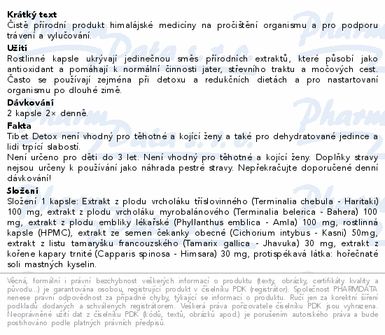 Čistě přírodní produkt himalájské medicíny na pročištění organismu a pro podporu trávení a vylučování.